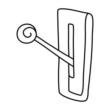 Electric switch cartoon vector and illustration, black and white, hand drawn Illustrazione stock
