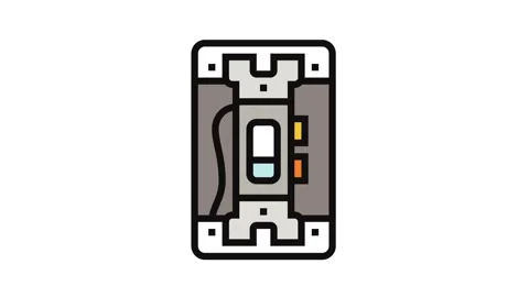 Electric switch electrical engineer color icon animation Stock Footage 326107634