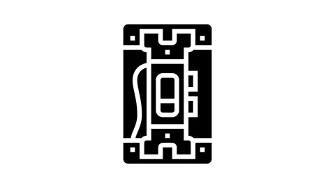 Electric switch electrical engineer glyph icon animation Stock Footage 326154682