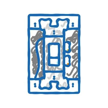 Electric switch electrical engineer icon doodle illustration Illustrazione stock