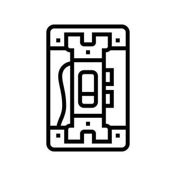Electric switch electrical engineer line icon vector illustration Stock Illustration
