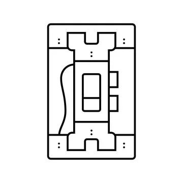 Electric switch electrical engineer line icon vector illustration 스톡 일러스트