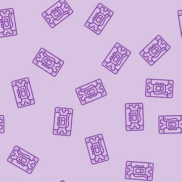 Electric switch electrical engineer line seamless pattern Illustrazione stock