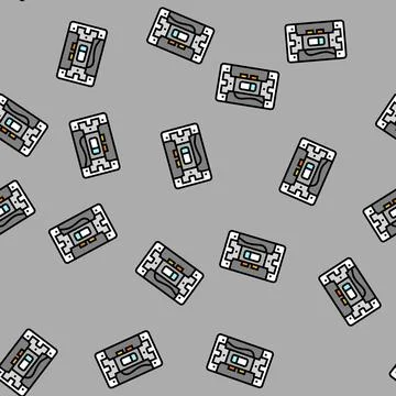 Electric switch electrical engineer vector seamless pattern Stock Illustration