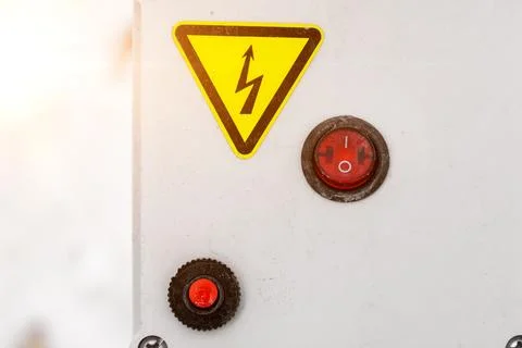 Electric switch, high voltage, junction box with switch Stock Photos