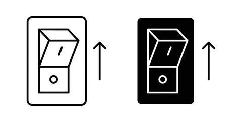 Electric switch icon in black and white. vector icon pack for websites Illustrazione stock