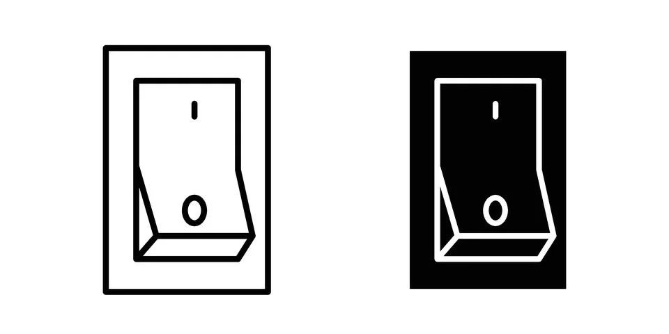 Electric switch icon black vector isolated on white Illustrazione stock