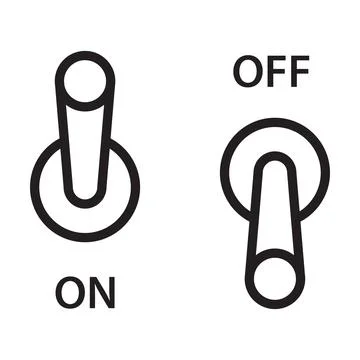 Electric switch outline icon vector. Power off linear style sign toggle switc Illustrazione stock