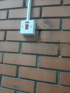 The electric switch view on the wall Stock Photos