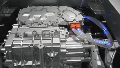 Electric system of eco car engine, Automotive part concept. Stock Footage 219443457