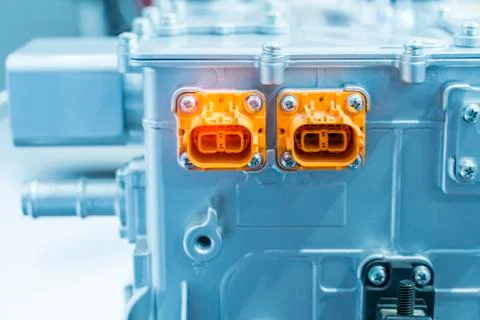 Electric system of eco car engine Automotive part concept Stock Photos
