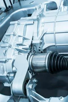 Electric system of eco car engine Automotive part concept Stock Photos