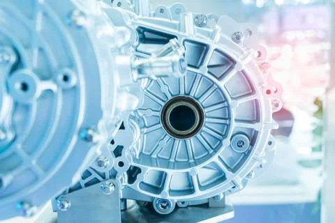 Electric system of eco car engine Automotive part concept Stock Photos