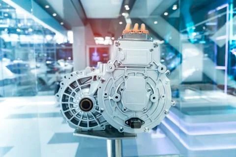 Electric system of eco car engine Automotive part concept Stock Photos