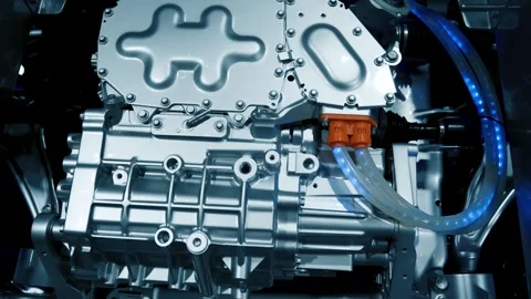 Electric system of eco car front engine Automotive part Video stock 240600187