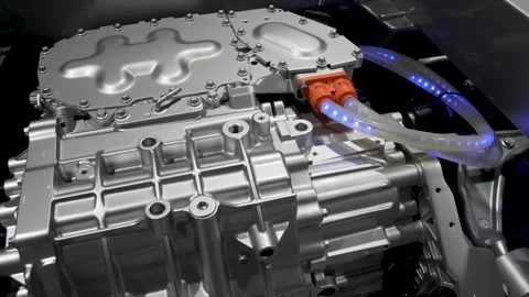 Electric system of eco car front engine Automotive part Video stock 240600223