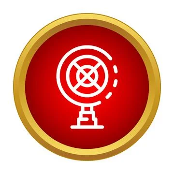 Electric table fan icon generating cooling airflow Stock Illustration