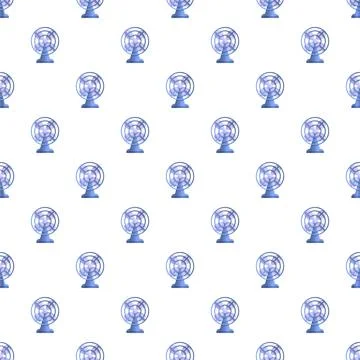 Electric table fans creating seamless cooling pattern background Stock Illustration
