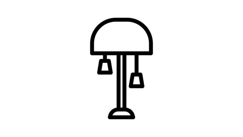Electric table lamp line icon animation Stock Footage 326766737