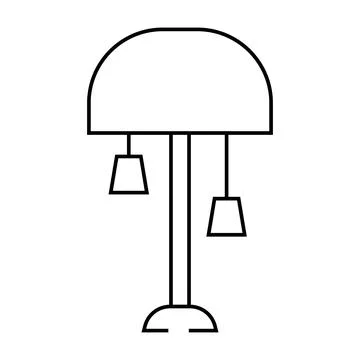 Electric table lamp line icon vector illustration 스톡 일러스트