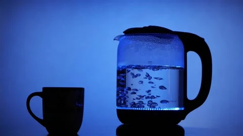 Electric Tea Kettle boiling water (180FPS) Stock Footage 157742591