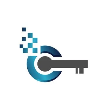 Electric tech digital key logo design vector illustration イラスト素材