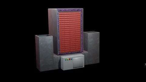 Electric Thermal Storage heating system. 3d animation render Stock Footage 263789788