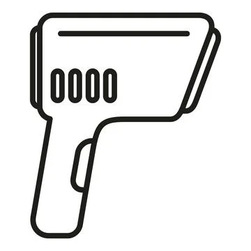 Electric thermometer icon outline vector. Corona test Stock Illustration