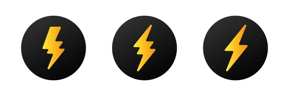 Electric Thunder Bolt Dynamic Vector Logo Stock Illustration