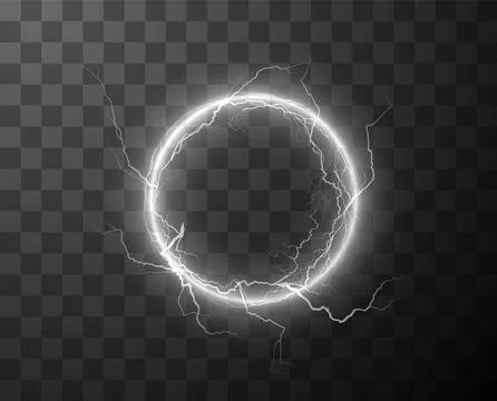 Electric thunder circle frame vector illustration Stock Illustration