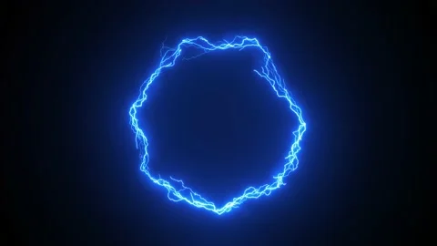 Electric Thunder Strikes Circle Action Fx Loop Stock Footage 144369952