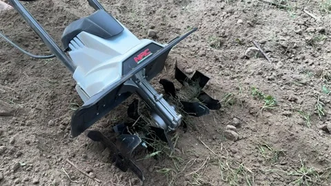 Electric Tiller in Action: Preparing Soil for Vegetables Stock-Footage 278153963