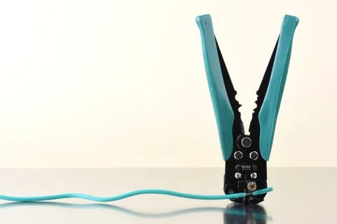 Electric tool wire stripper with cable Stock Photos