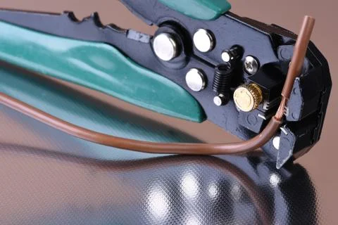 Electric tool wire stripper with cable 스톡 사진