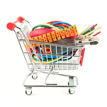 Electric tools in a cart Stock Photos