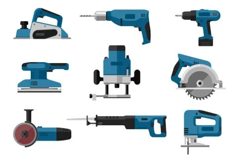 Electric tools set Stock Illustration