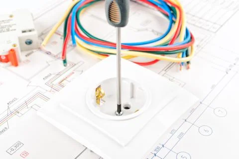 Electric tools on white background 스톡 사진