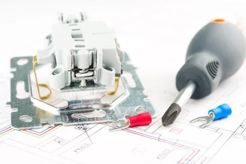 Electric tools on white background Stock Photos