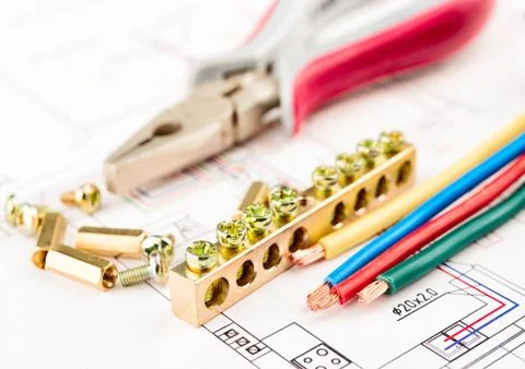 Electric tools on white background Stock Photos