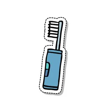 Electric toothbrush doodle icon, vector illustration Stock Illustration