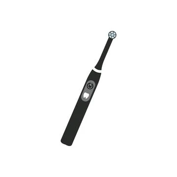 Electric Toothbrush Flat Icon on White Background. Dental Health Care Symbol Stock Illustration