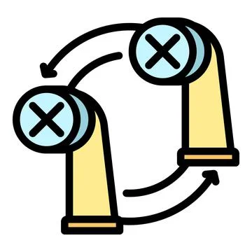 Electric toothbrush head replace icon color outline vector Stock Illustration