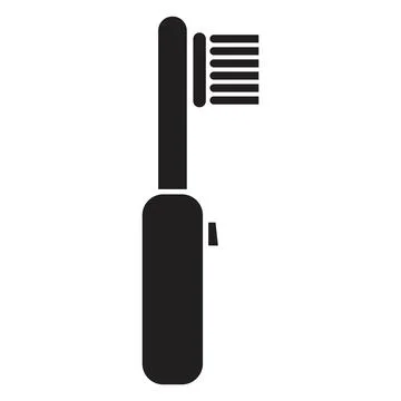 Electric toothbrush icon vector design template in black color isolated sign  Stock Illustration