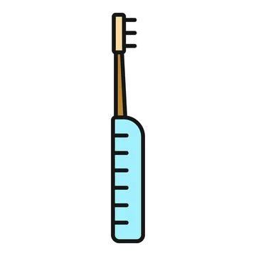 Electric toothbrush with light blue handle icon Illustration