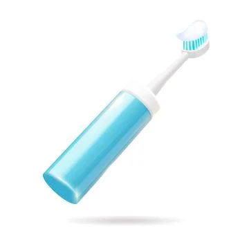 An electric toothbrush that is loaded with toothpaste on it Stock Illustration