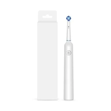 Electric Toothbrush Mockup, Packaging Box With Hanging Tab Stock Illustration