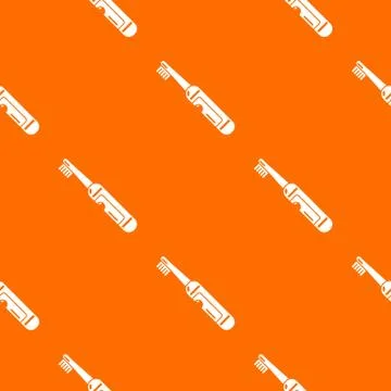 Electric toothbrush pattern vector orange Illustrazione stock