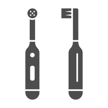 Electric toothbrush solid icon, International dentist day concept, Tooth Illustrazione stock