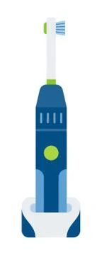 Electric toothbrush with station vector icon flat Stock Illustration
