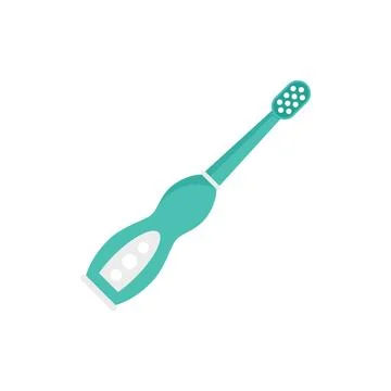 Electric toothbrush teeth icon, flat style Stock Illustration